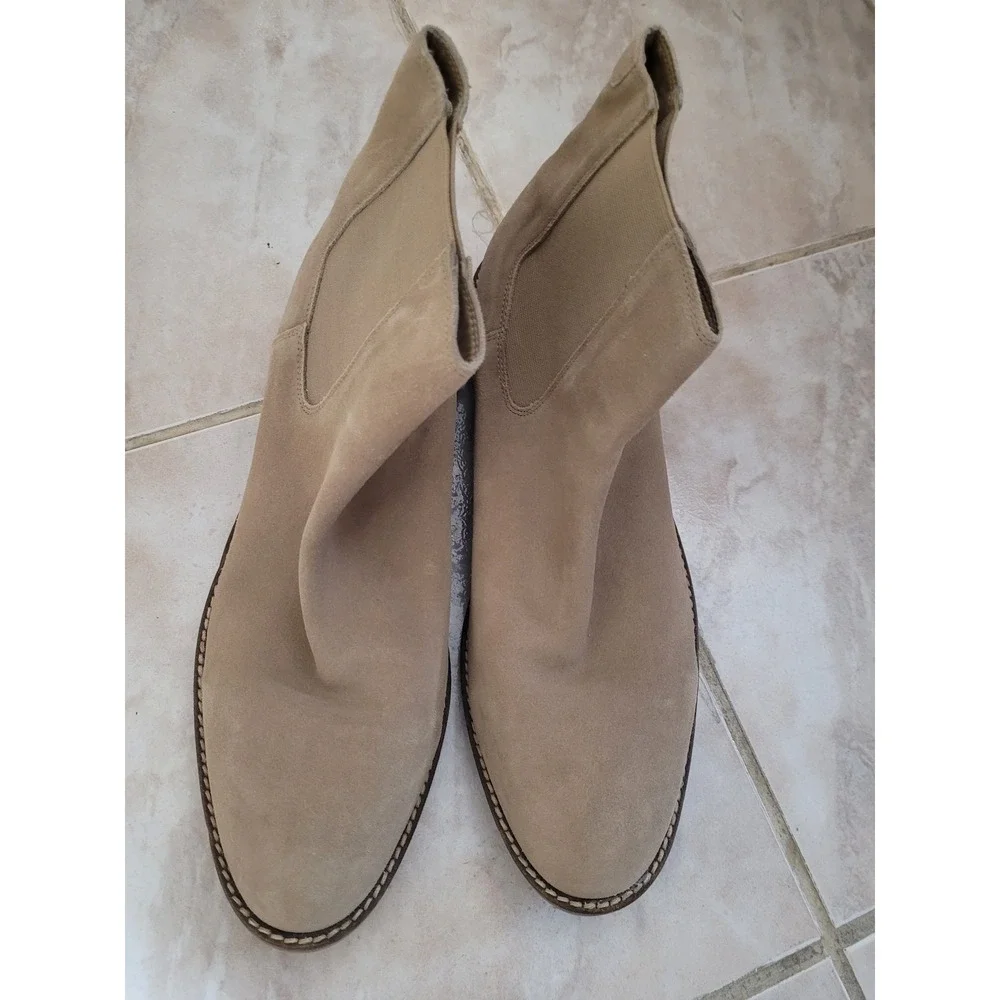 Zara Men Beige Suede Chelsea Boots Size 45 US Size 11-11.5 Sand Ankle Boot